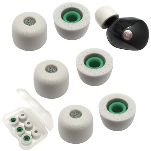 Luckvan Memory Foam Tips for Sony WF-1000XM5 Ear Tips for WF-1000XM5 WF-1000XM4 Earbuds fit in Case, 3 Pairs Gray Medium
