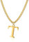 Symretie Goldkette mit Buchstaben T,14K Gold Vergoldet Initial Halskette,Edelstahl Kette mit T,Gold kettenanhänger kette für Damen Mädchen