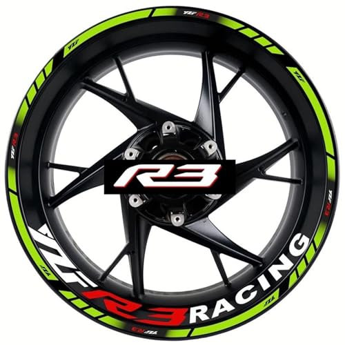 Felgenrandaufkleber Motorrad Radnabe Aufkleber Aufkleber Reflektierende Wetterfeste Streifen Band Felgen Aufkleber Geändert Dekorieren Für YZF R3 Radaufkleber(14)