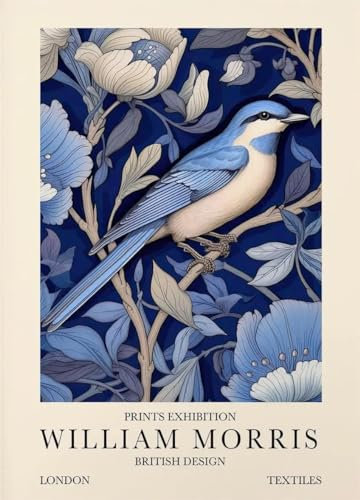 Waeta Rnvzx William Morris Tier Poster Blauer Vogel Wandkunst William Morris Leinwand Gemälde William Morris Drucke Moderne Wohnkultur Bilder 40x60cm Ohne Rahmen