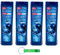 4x Clear ACTION 2IN1 Men Shampoo für alle Haar- und Kopfhaut Typen - Schuppen-Shampoo 225ml + Beni Culinari Kostenloser Schlüsselanhänger