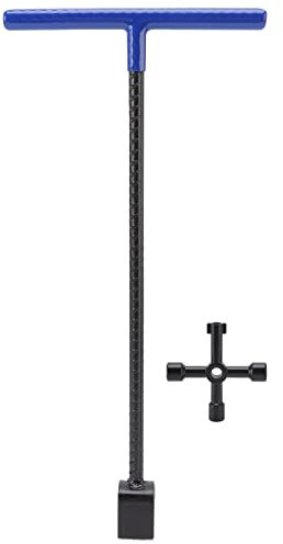 Pissente Cl¨¦ de Compteur D'Eau en Acier, cl¨¦ de Robinet D'arr¨ºt, cl¨¦ de Compteur D'Eau, cl¨¦ D'arr¨ºt D'alimentation en Eau Principale, Outil avec Outil Utilitaire ¨¤ 4 Voies pour Vannes et