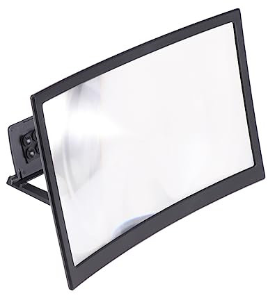 KITANDOVE 1pièce Amplificateur Écran pour Smartphone Support Pliable Loupe Curvée pour Téléphone Mobile Noir