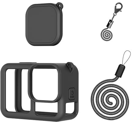 CERFFOOL Silicone Sleeve Protective Case for GoPro Hero 13 BLACK with Lens Caps & Neck strap &Lens Cap Anti-Loss Rope for Action Camera Accessories Kit (Black)