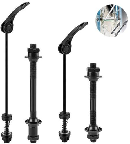 Jushion 1 Paar Fahrrad Hohlwelle Schnellspanner Fahrrad Achse Set Fahrradspieße Hinterrad Hohlachse Fahrrad Vorderradachse für 20, 22, 24, 26, 28 Zoll Fahrradachsen