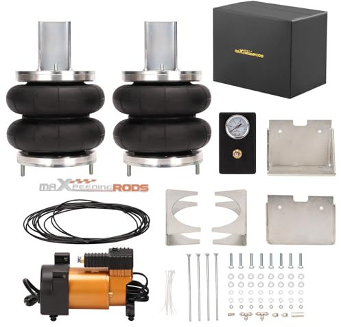 maXpeedingrods Lot de 2 ressorts pneumatiques avec kit compresseur 12 V pour Iveco Daily 35S 35L 2006-2014
