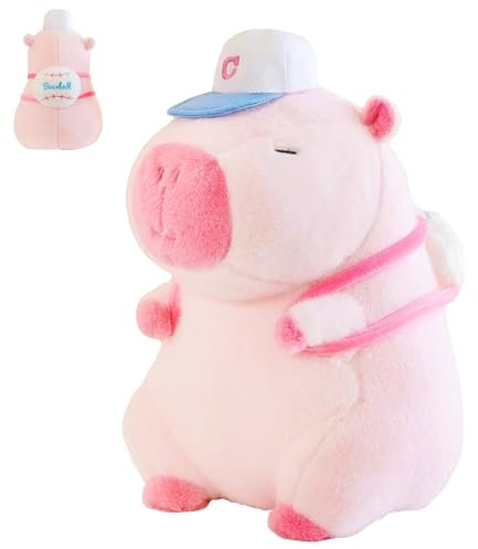 CWENDANER Capybara Peluche, Rosa Giocattolo Peluche Capibara, Simulazione Capybara Peluche, Cuscino in Peluche, Regalo per Ragazzi e Ragazze (25cm)