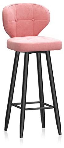 Taburetes tapizados de terciopelo para encimera de cocina con patas de metal negro para pub y bar en casa