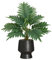 LUWENER Artificial Plants in Ceramic Pot,15 tall Fake Potted Plants for Home Office Indoor,Artificial Palm Plant for Table Bathroom Bedroom Decoration(Palm plant black)