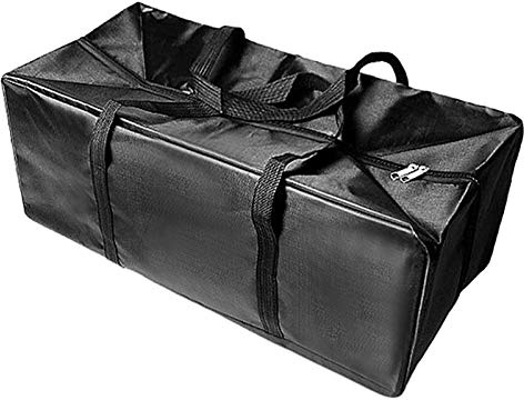 lyrlody Angelausrüstungstasche, Bait Boat Storage Bag, Wasserabweisende Angeltasche Transportieren Kleinteilen mit Tragegriffen Metallreißverschlüssen (Black)