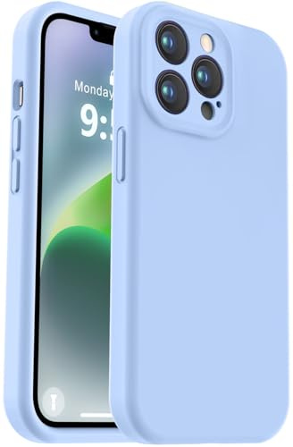 Vooii Compatible with iPhone 13 Pro Max Case, Liquid Silicone Upgrade [Camera Protection] [Fit for Battery Charger Cases] Shockproof Phone Case for iPhone 13 Pro Max 6.7 inch - Light Blue