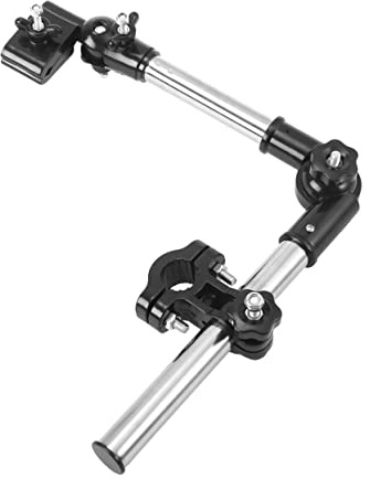 Happyyami Verstellbarer Regenschirm aus Abs und Edelstahl mit Schirmhalterung für Rollator Geeignet für Kinderwagen und Fahrräder an Sonnigen oder Regnerischen Tagen