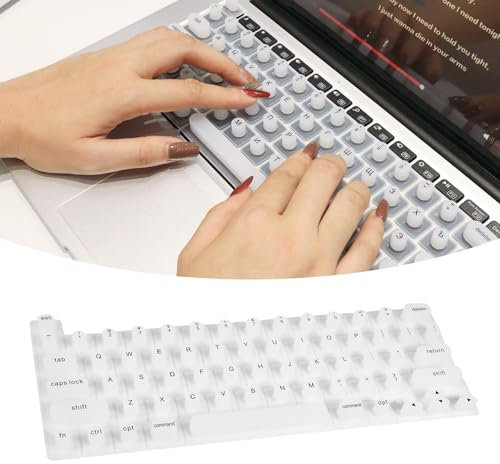 Tastaturfolie Für Nail Art, Langer Nagel Typing Laptop-Tastaturabdeckung, Wiederverwendbare Silikon-Schutzhülle Für Erhöhte Tastaturen Für Nail Art 11.5 * 3.6cm (Weiße)