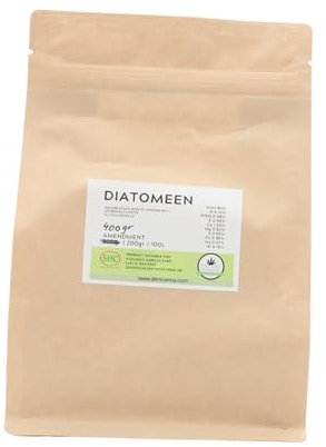 ALMICANNA: Diatomeen 400g - Kieselgur für Cannabis Pflanzen - Natürliches Biozid - Diatomeenerde für Living Soil - Universaldünger