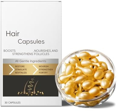 Capsule per il restauro dei capelli, 30 capsule per la crescita dei capelli con zenzero, anti-crespo, rigenera e ispessisce i capelli attraverso la nutrizione del cuoio capelluto e dei follicoli