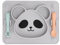 Garosa Assiette de Tout-petits en Silicone de Plaque de Forme Panda avec 3 Compartiments pour les Enfants Alimentant Auto-alimentaire Résistant aux Gouttes BPA Facile à Nettoyer