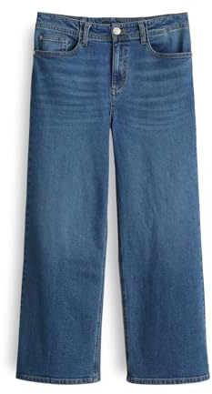OPUS Damen Wide | LANAH verkürzte Wide Leg Jeans aus Dry Indigo® Mid Rise mid Lane Blue, 36 L26