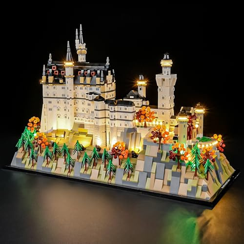 YEABRICKS LED Licht für 21063 Architecture Schloss Neuschwanstein Bausteine Modell (Bausteine Set Nicht enthalten)