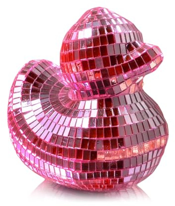 Pasdrucn Canard Boule Disco Déco, Décoration Disco Canard, Boules À Facettes pour Fête DJ Club (Rose)
