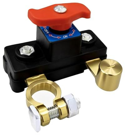 Car Battery Power Cut-Off Switch Breaker, Battery Isolator Switch 12v/24v, Pure Copper Stable Transmission High Conductivity Disconnect Smart, Master Power