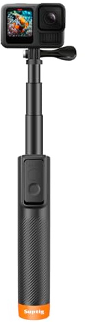 Suptig Selfie Stick Floating Hand Grip Waterproof Extendable Selfie Monopod Compatible Gopro Hero 13 Hero 12/11/10/9/8/7/6/5, DJI Action 6 5 Pro 5 4 3 and More Action Camera