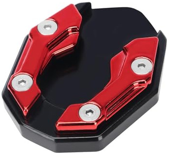 Motorrad Seitenständer Platte für Harley Davidson Road Glide CVO | Aluminium Seitenständer Verlängerung Anti-Rutsch Motorrad Ständer Unterlage,Red