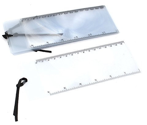 sourcing map 6 Stück Lesezeichen Lineal Vergrößerungsglas Fresnel-Linse 3X Vergrößerungsblatt