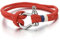 COOLSTEELANDBEYOND Edelstahl Schraube Anker Schäkel Damen Herren Rot Nautisch Matrose Seil Schnur Armband Wickeln Strap Schweissband