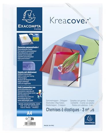Exacompta Gummizugmappe Kreacover 3 Klappen weiß