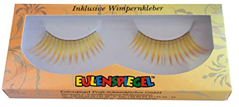Eulenspiegel 000649 - Künstliche Wimpern, Gelb, 1 ml Spezial-Wimpernkleber, Anleitung, für Karneval, Mottoparty