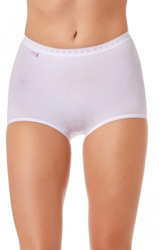 Camille Maxi Briefs Knickers for Women 3 Multipack - High Waisted Soft Cotton Breathable Full Briefs - Flattering Comfortable Ladies Underwear - Pack of 3 - White 24