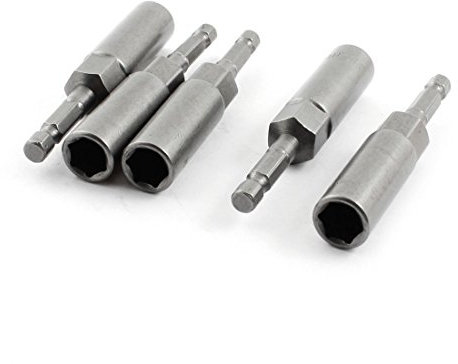 sourcing map a14092300ux0104 grau Magnetisch 10-mm-Socket Screw Driver Bits Werkzeug mit 80 mm lang (5 Stück) de