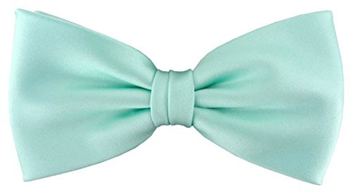 TigerTie vorgebundene Satin Fliege in helles mint grün Uni einfarbig + Geschenkbox