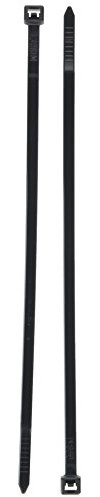Merriway BH05931 (100 Pcs) Black Releasable Cable Tie, 4.8 x 200 mm (3/16 Inch x 8 Inch) - Pack of 100 Pieces