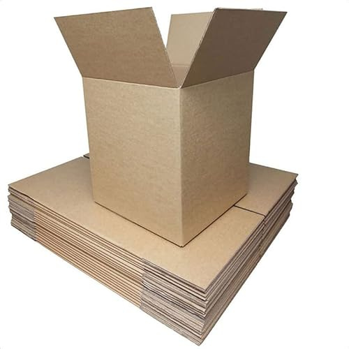 Schott Packaging 100x Strong Small Cardboard Boxes 8 x 6 x 6 Cube (203mm x 152mm x 152mm) Royal Mail Small Parcel Mailing Carton Size- Ideal for Mailing, Shipping, Packaging - Single Walled