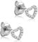 Orovi Ohrringe Damen Herz Weißgold 18 Karat / 750 Gold Ohrstecker Diamant Brilliant 0,08 ct