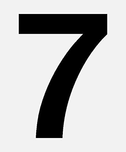 Ziffer 7, selbstklebend aus HartPlastic,15mm bis 200mm für innen und außen, seewasserfest, in schwarz, weiß oder rot (50mm, schwarz)