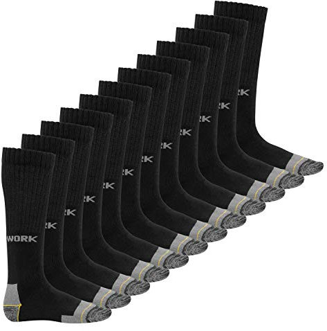 MT Herren Arbeits- und Freizeitsocken (12 Paar) Robuste Work Kniestrümpfe - WORK-Logo 43-46