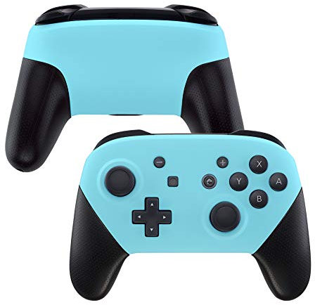 eXtremeRate Carcasa para Nintendo Switch Pro Funda Delantera Placa Trasera Cubierta de Tacto Suave DIY Shell de reemplazo Case para Nintendo Switch Pro-Controlador NO Incluido (Cielo Azul)