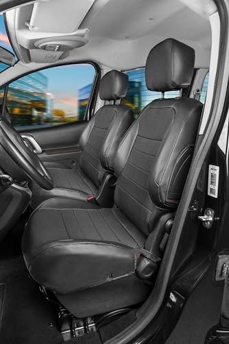 Walser Premium Transporter Sitzbezüge Kompatibel Mit Ford Transit Custom 2012-Heute, 2 Einzelsitzbezüge Vorne, Sitzschoner, Sitzauflagen Set für Van