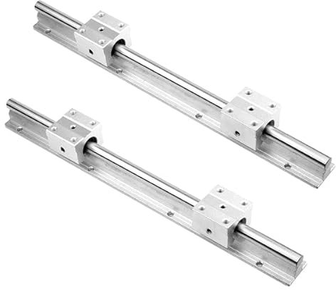 S SIENOC 2 Stück SBR16 Linearführung Gleitschiene Welle mit 4 Stück SBR16UU Lagerblock 3D Drucker CNC Teile Kohlenstoffreicher Stahl Chrom