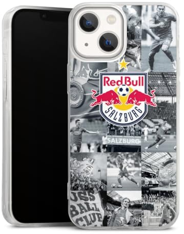 Slim Case kompatibel mit Apple iPhone 13 Mini Silikon Handyhülle transparent Hülle extra dünn FC Red Bull Salzburg Red Bull Salzburg