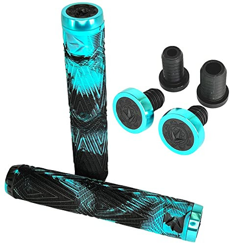 Scooters Blunt Envy Stunt-Scooter BMX Dirt Roller Hand Griffe Soft lang mit 2 x 2 Barends + Fantic26 Sticker (Will Scott 17cm Schwarz/Türkis), 160mm