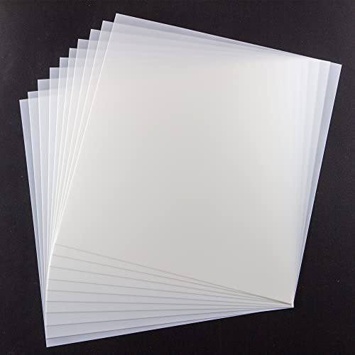 10 x 7 mm leere Mylar-Schablonenblätter, 30,5 x 30,5 cm, milchig, durchscheinend, PET-Schablonen, Vorlagenmaterial für Schneidemaschinen, Laserschnitt, lebensmittelechter Kunststoff