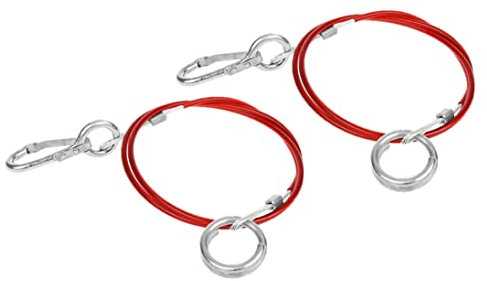 Multibros 2X Abreißseil 1m – Sicherungsseil für Anhänger, Wohnwagen & Pferdeanhänger – Hochwertiges Bremsseil Ø2mm mit robuster Ummantelung – Fangseil mit Haken & Öse