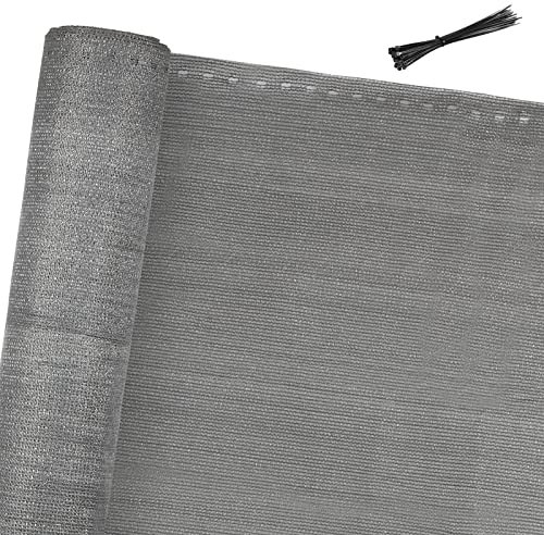 Yakimz Zaunblende Sichtschutz, 1,8 x 25m Schattiernetz, 150 g/m² HDPE Tennisblende Schattennetz Windschutz Staubschutz Sonnenschutz mit Kabelbinder, Reißfest Schattiermatte Gewebe Netz, Anthrazit