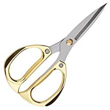 Küchenschere aus Edelstahl, Schneiderschere für Haushalt, Küche und Büro – 19 cm – Gold