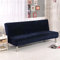 Surwin Sofabezug ohne Armlehnen 2/3 Sitzer, Samt Einfarbig Stretch Armlose Clic Clac Sofabettüberzug Bunt Sofahusse Schonbezug Protector für Klappcouch Schlafsofa (S:160-190cm,Dunkelblau)