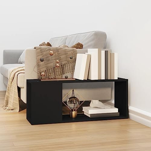 Homgoday TV-Schrank schwarz 80x24x32 cm Holzwerkstoff Entertainment Center Schrank TV-Schrank HiFi-Schrank Stereoschrank TV-Einheit Wohnzimmermöbel Home Indoor Aufbewahrungskiste