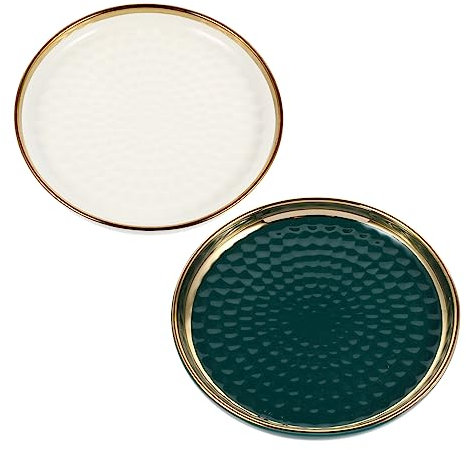 Zerodeko 2pcs Ceramic Cake Pan Ceramics Platinum Jewelry
